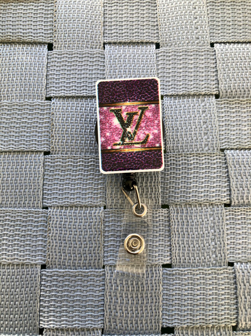 Purple Sparkle planar badge reel