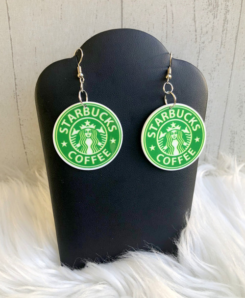 Coffee drink planar dangle earrings #1