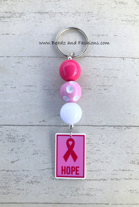 Breast Cancer Hope Ball Keychain rec