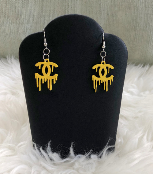 Drip Yellow dangle earrings