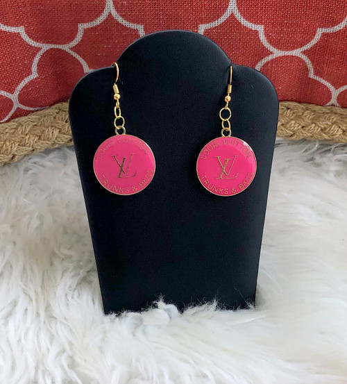 Pink Round dangle earrings