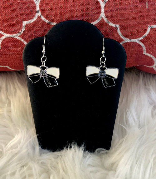 Black Bow dangle earrings