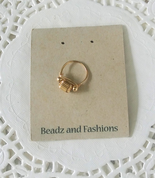 14k All gold tube ring #1