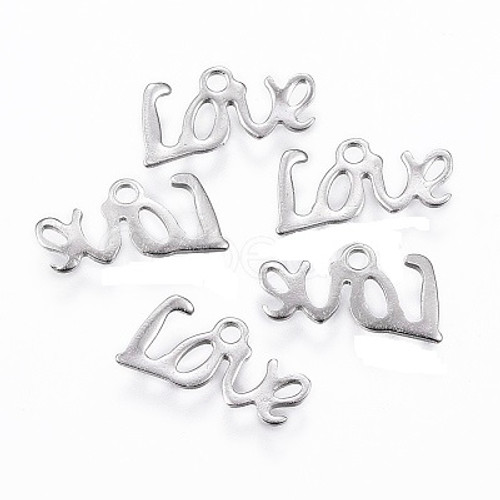 10pc stainless steel Love  charm