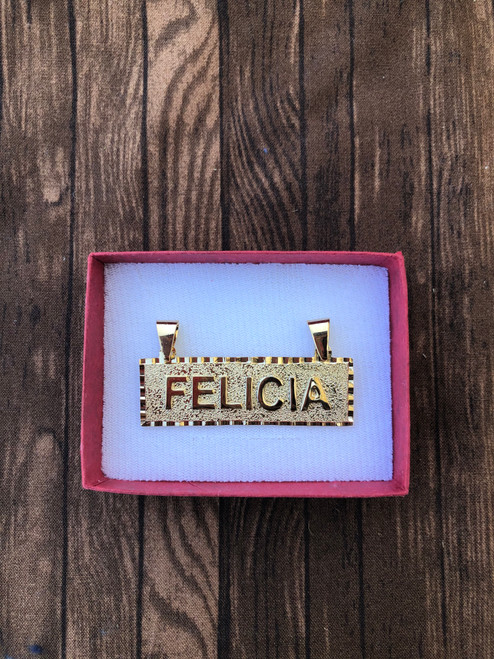 14k gold filled small Block nameplate 5