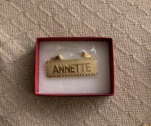 14k gold filled small Block nameplate 6