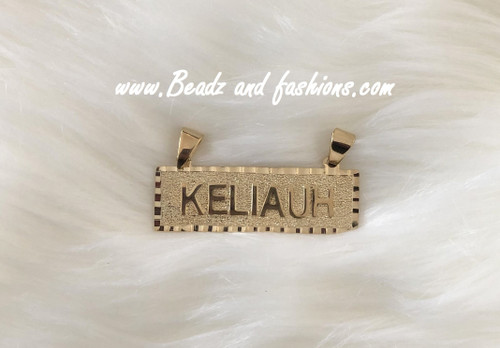 14k gold filled small Block nameplate 12