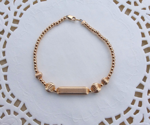 14k gold all gold tube bracelet #2