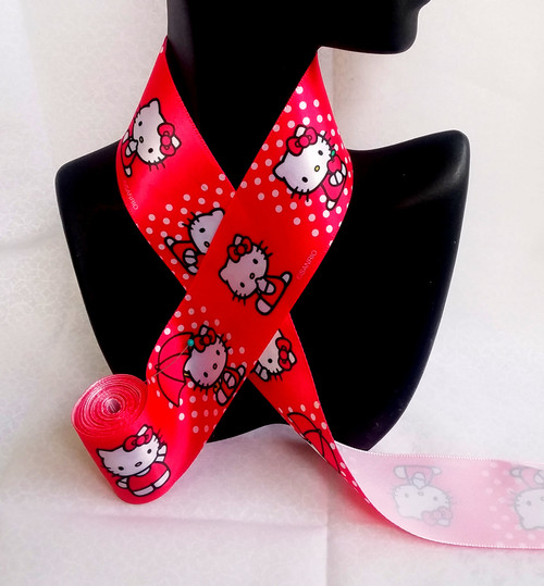 Hello Kitty  1.5  inch Silk Ribbon #6