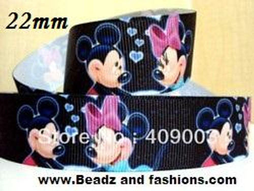Minnie & Mickey Mouse 7/8 grosgrain Ribbon #1