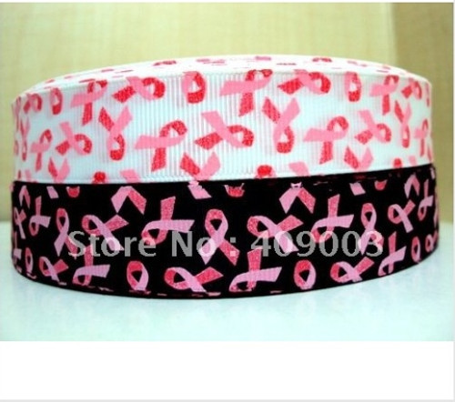 Breast Cancer  White 7/8 grosgrain Ribbon #8