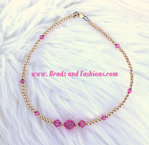 14k gold filled Birthstone Anklet #5