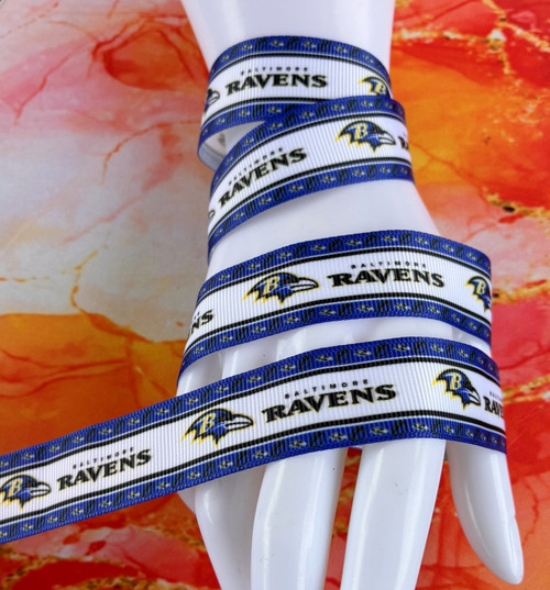 Ravens border 7/8 sports Ribbon