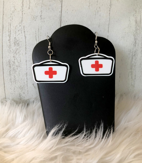 Nurse hat dangle earrings