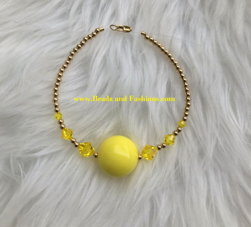 14k gold yellow bubblegum bracelet