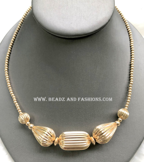 14k All gold Teardrop chunky necklace #2