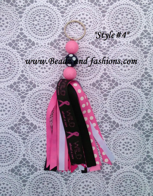 Breast Cancer Wild Large tassel Key chain #2