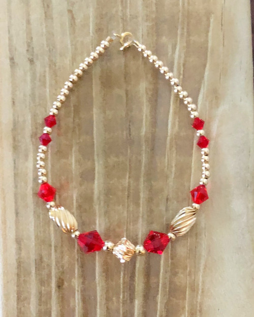 14k gold JULY Nugget crystal bracelet #5