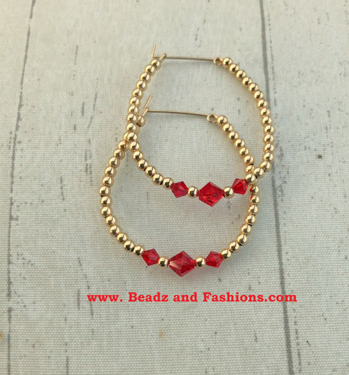 14k gold Large July hoop earrings #1