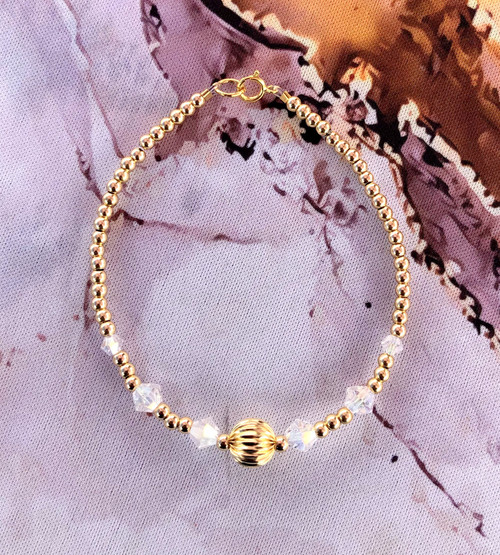 14k gold ANY COLOR ball bracelet #1