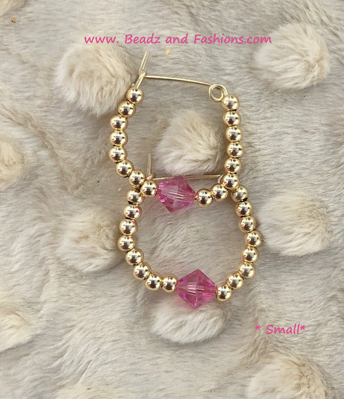 14k gold Small October hoop earrings