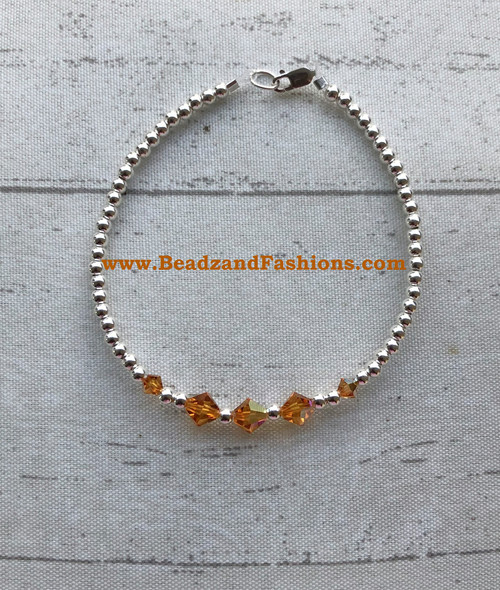 Sterling SIlver November crystal bracelet #1