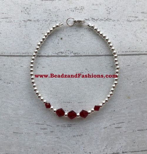 Sterling SIlver January crystal bracelet #1