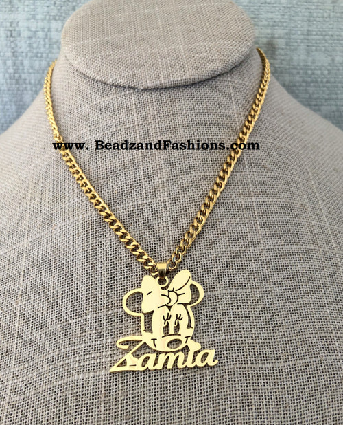 14k gold filled Minnie nameplate #3