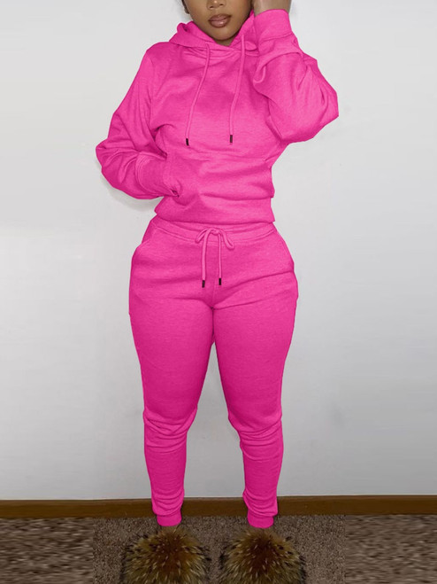 2pc Pink jogging suit hoodie set