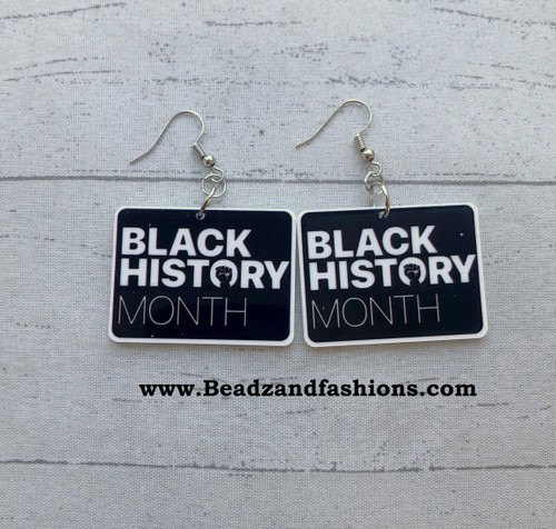Black History month planar earrings