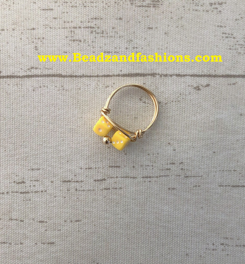 14k gold Yellow dice ring #2