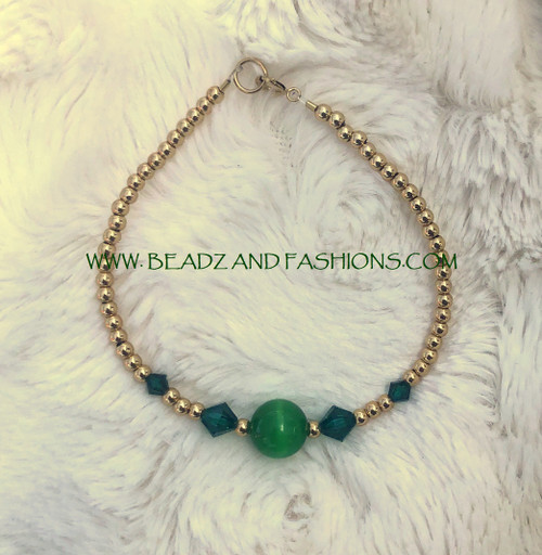 14k gold May cat eye  bracelet