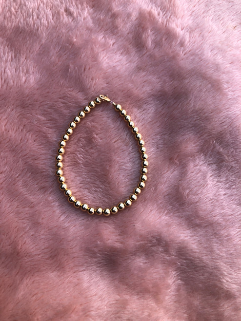 14k All gold Large plain bracelet #1