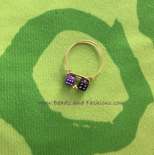 14k gold two tone purple dice ring #2