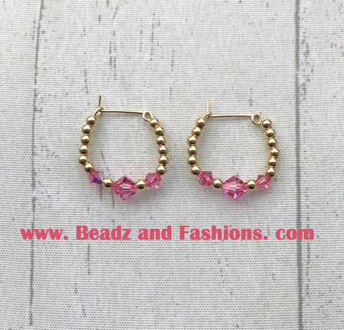 14k gold ANY COLOR small hoop earrings  #3