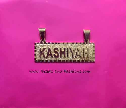 14k gold filled Medium Block nameplate Kash