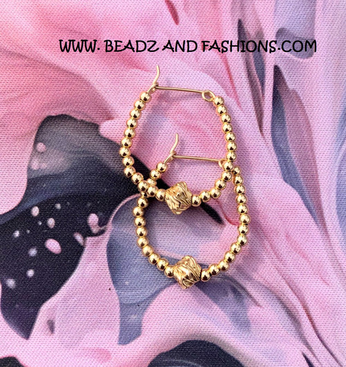 14k  All Gold Medium Nugget earrings #1