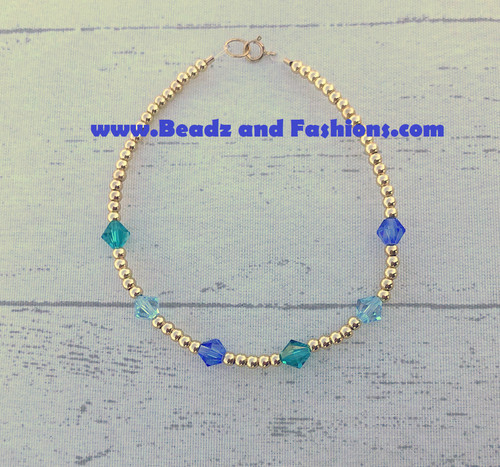 14k gold Blues Birthstone bracelet