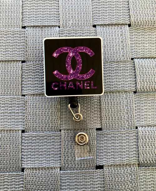 Purple & black planar badge reel c.