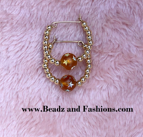 14k gold November small stardust earrings