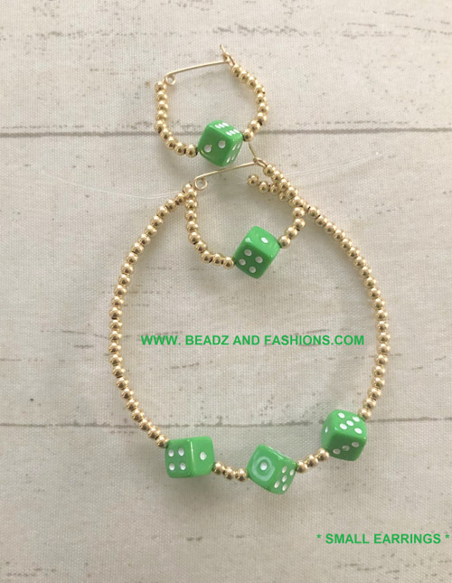 14k gold 2pc lime dice set