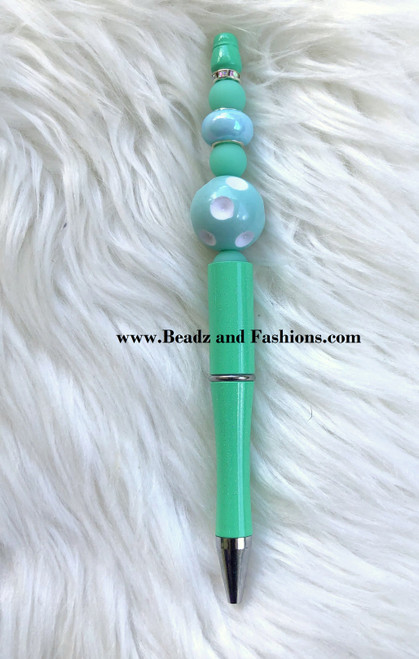 Custom teal Beadable pen