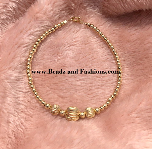 14k All gold ball bracelet #4