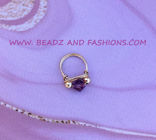 14k gold February crystal ring #1