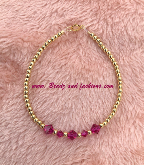 14k gold Fuschia bracelet #2