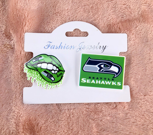 2pc Seahawks Croc shoe charm