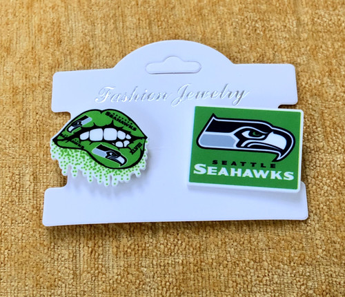 2pc Seahawks Croc shoe charm
