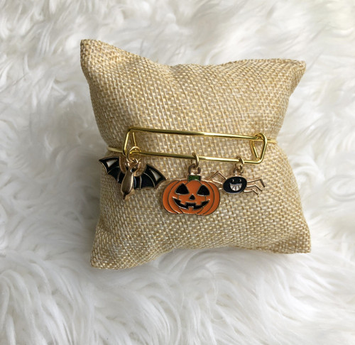 Halloween charm expandable gold bracelet #5
