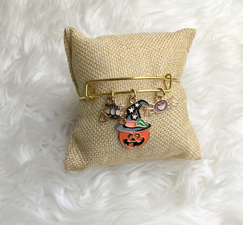 Halloween charm expandable gold bracelet #7