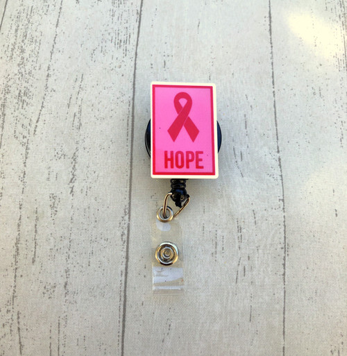 Pink Breast cancer Ribbon badge reel #3